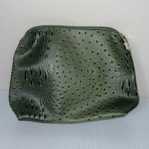 Faux leather alligator print cosmetic bag